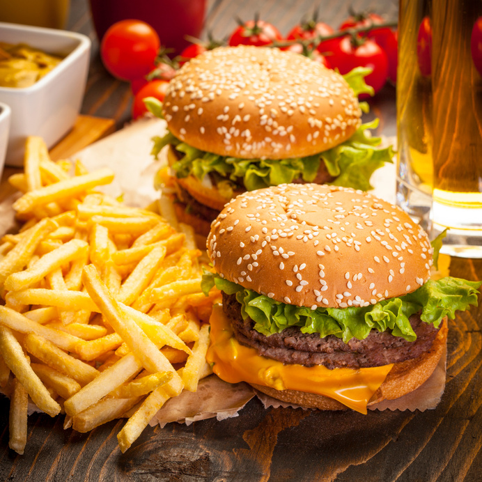 Burgers with fries
